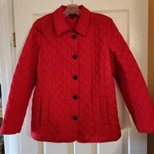 Jones New York Vibrant Red Quilted Jacket